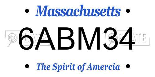 6ABM34 Massachusetts License Plate
