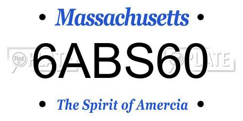 6ABS60 Massachusetts License Plate