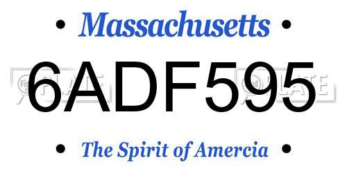 6ADF595 Massachusetts License Plate