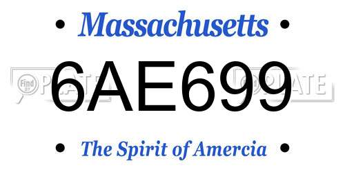 6AE699 Massachusetts License Plate
