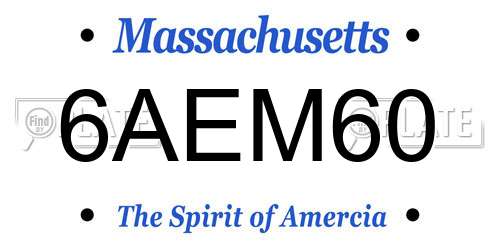6AEM60 Massachusetts License Plate