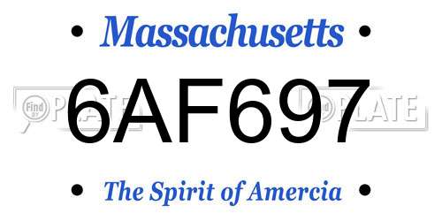 6AF697 Massachusetts License Plate