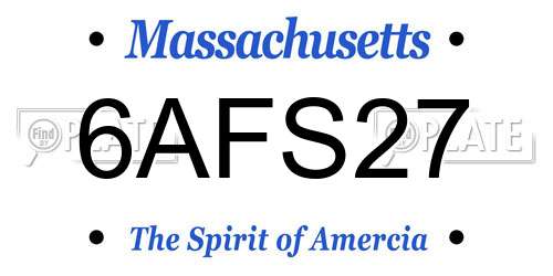 6AFS27 Massachusetts License Plate