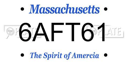 6AFT61 Massachusetts License Plate