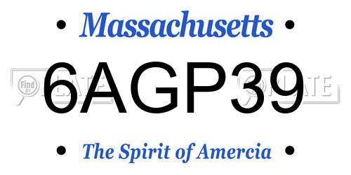 6AGP39 Massachusetts License Plate