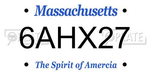 6AHX27 Massachusetts License Plate