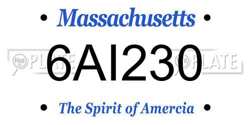 6AI230 Massachusetts License Plate
