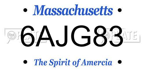 6AJG83 Massachusetts License Plate
