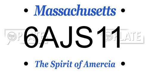 6AJS11 Massachusetts License Plate