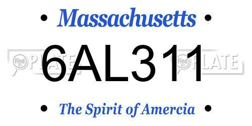 6AL311 Massachusetts License Plate