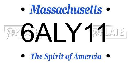 6ALY11 Massachusetts License Plate