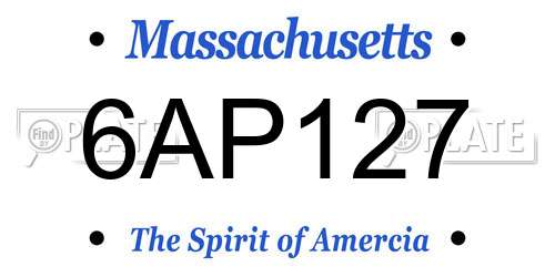 6AP127 Massachusetts License Plate