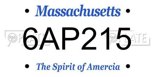 6AP215 Massachusetts License Plate