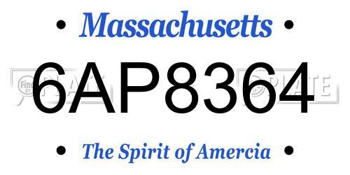 6AP8364 Massachusetts License Plate