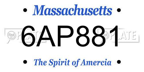 6AP881 Massachusetts License Plate