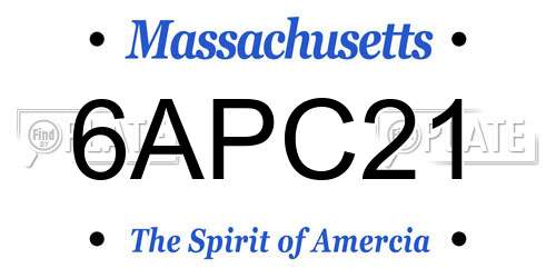 6APC21 Massachusetts License Plate
