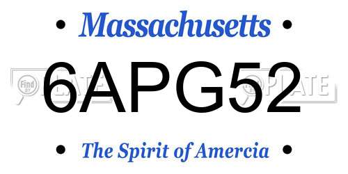 6APG52 Massachusetts License Plate