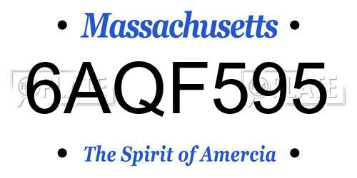 6AQF595 Massachusetts License Plate