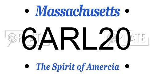 6ARL20 Massachusetts License Plate
