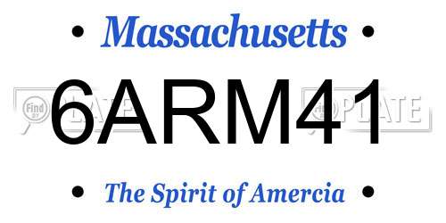 6ARM41 Massachusetts License Plate