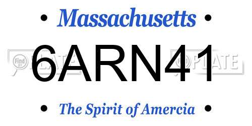 6ARN41 Massachusetts License Plate