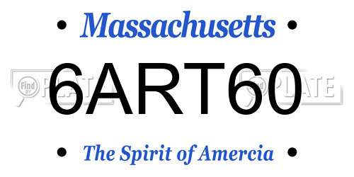 6ART60 Massachusetts License Plate