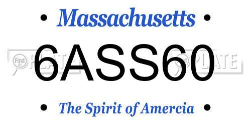 6ASS60 Massachusetts License Plate