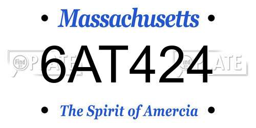 6AT424 Massachusetts License Plate