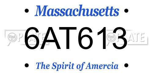 6AT613 Massachusetts License Plate
