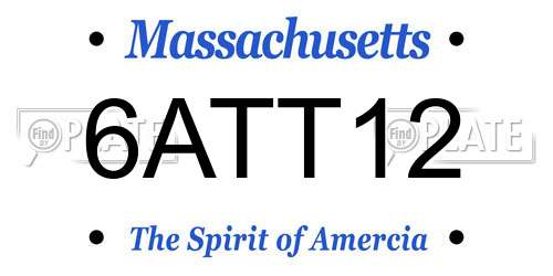 6ATT12 Massachusetts License Plate