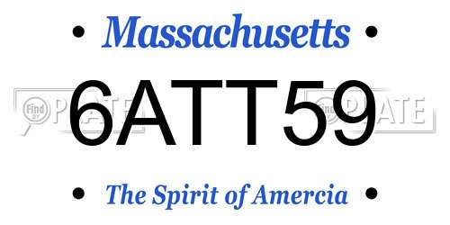 6ATT59 Massachusetts License Plate