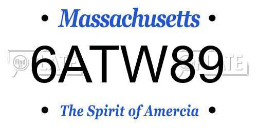 6ATW89 Massachusetts License Plate