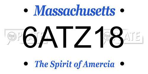 6ATZ18 Massachusetts License Plate