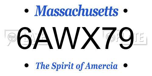 6AWX79 Massachusetts License Plate