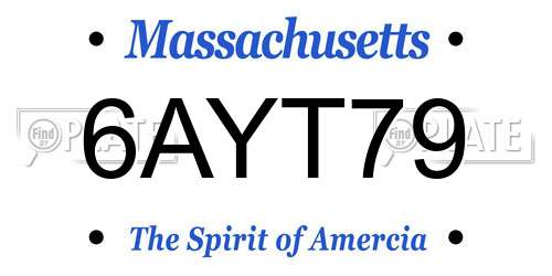 6AYT79 Massachusetts License Plate