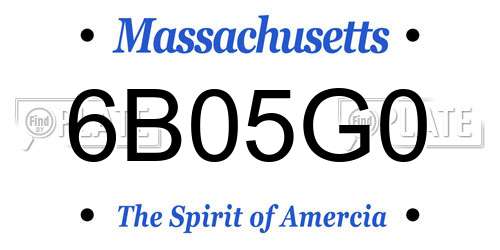 6B05G0 Massachusetts License Plate