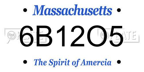 6B12O5 Massachusetts License Plate
