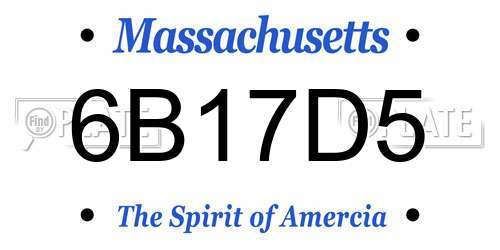 6B17D5 Massachusetts License Plate
