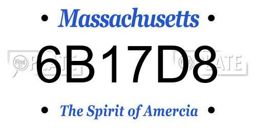 6B17D8 Massachusetts License Plate
