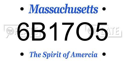 6B17O5 Massachusetts License Plate