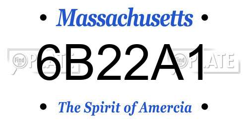 6B22A1 Massachusetts License Plate