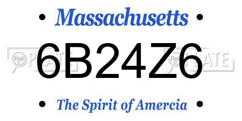 6B24Z6 Massachusetts License Plate