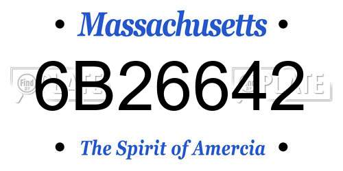 6B26642 Massachusetts License Plate