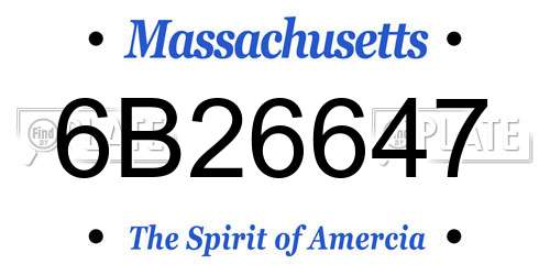 6B26647 Massachusetts License Plate