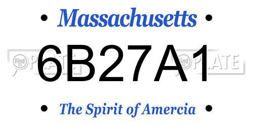 6B27A1 Massachusetts License Plate