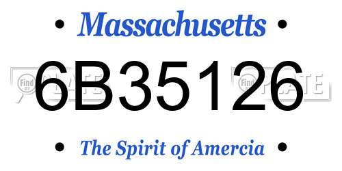 6B35126 Massachusetts License Plate