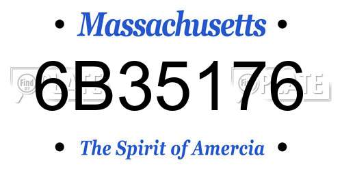 6B35176 Massachusetts License Plate
