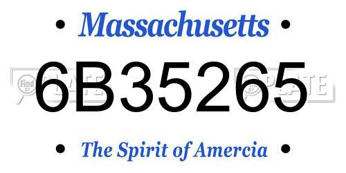 6B35265 Massachusetts License Plate