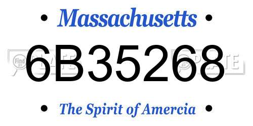 6B35268 Massachusetts License Plate