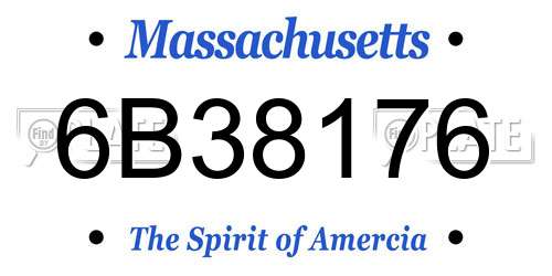 6B38176 Massachusetts License Plate